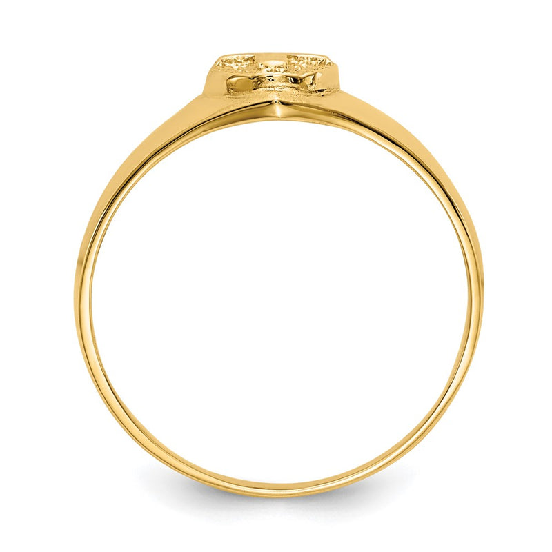 10K Yellow Gold Childs Polished Cross Ring