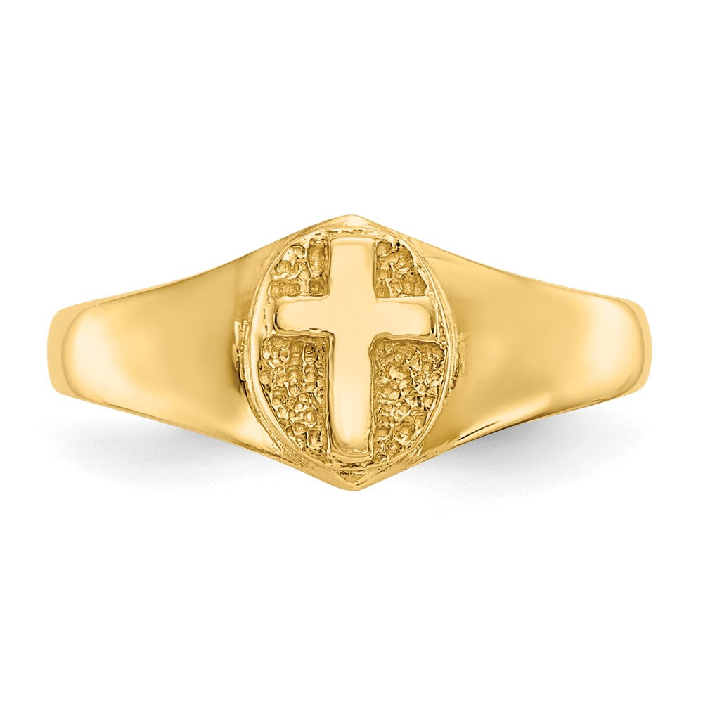 10K Yellow Gold Childs Polished Cross Ring