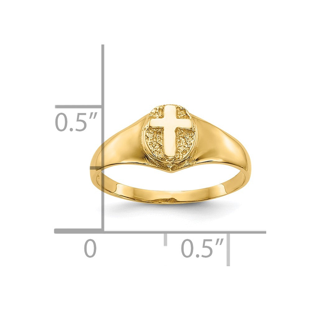 10K Yellow Gold Childs Polished Cross Ring