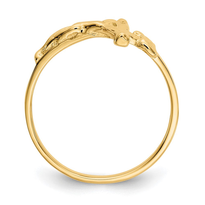 10K Yellow Gold Childs Polished Crucifix Ring