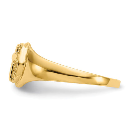 10K Yellow Gold Childs Polished Open Cross Ring