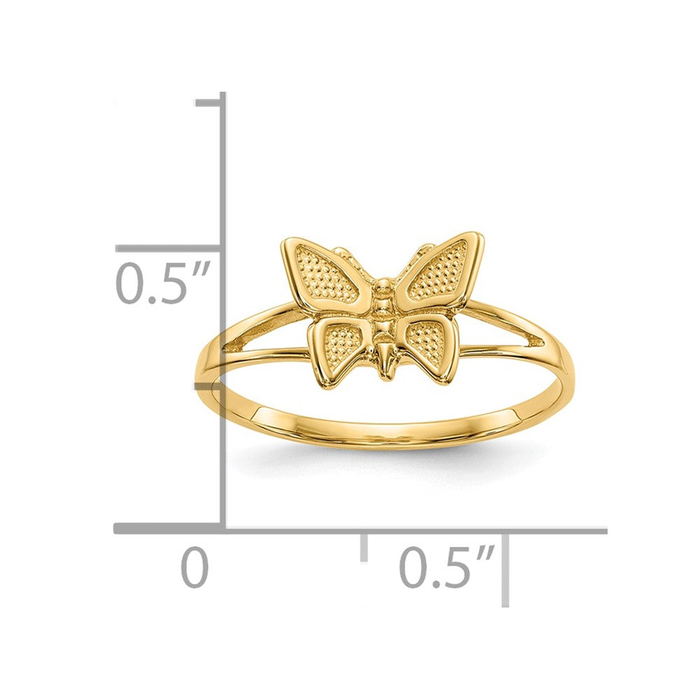 10K Yellow Gold Children'S Butterfly Ring