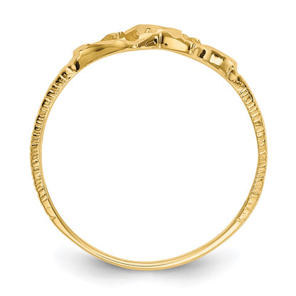 10K Yellow Gold Children'S Heart Ring
