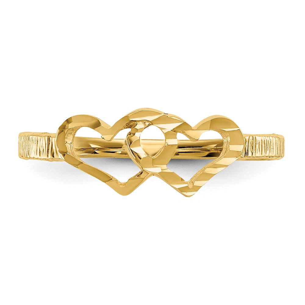 10K Yellow Gold Children'S Heart Ring