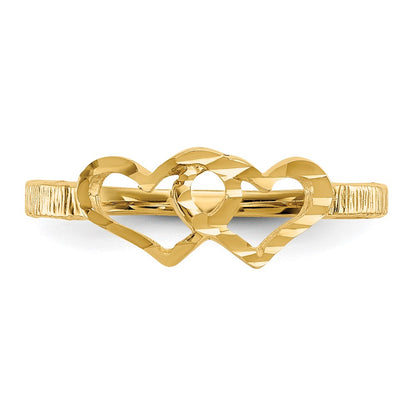 10K Yellow Gold Children'S Heart Ring