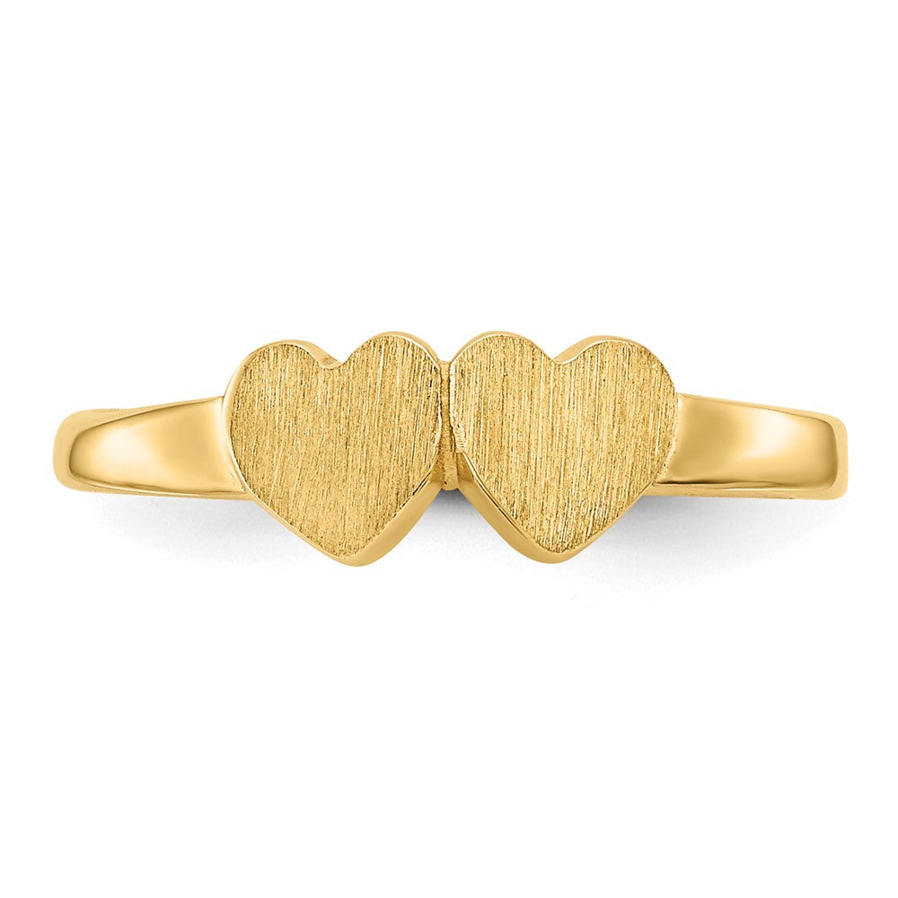 10K Yellow Gold Childs Double Heart Ring
