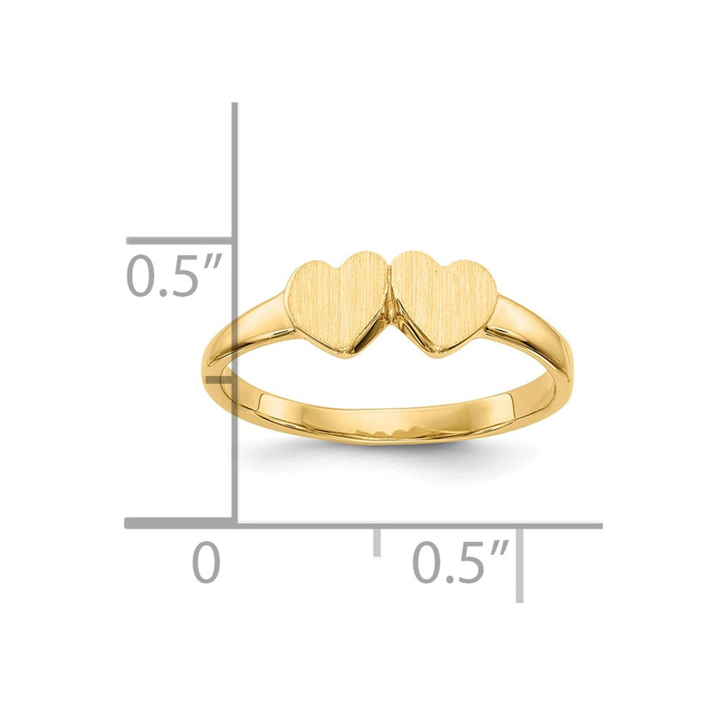 10K Yellow Gold Childs Double Heart Ring