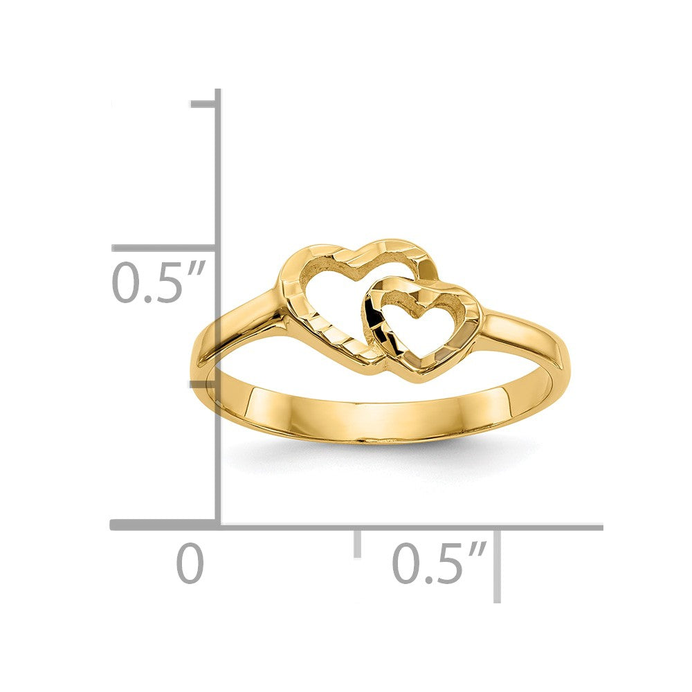 10K Yellow Gold Children'S Heart Ring