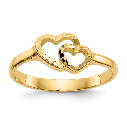 10K Yellow Gold Children'S Heart Ring