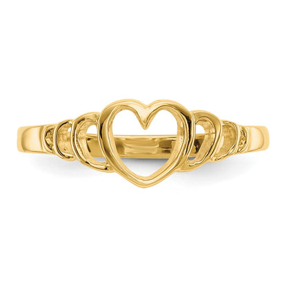 10K Yellow Gold Children'S Heart Ring