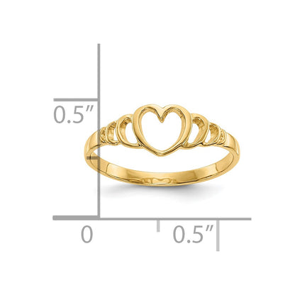 10K Yellow Gold Children'S Heart Ring