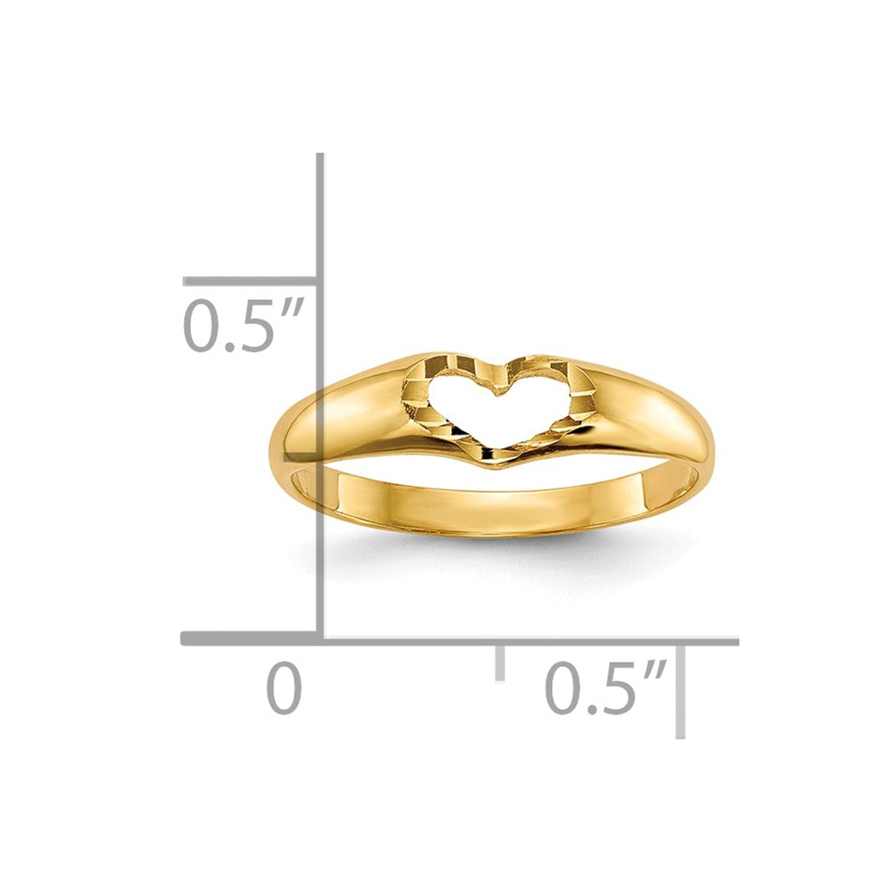 10K Yellow Gold Children'S Heart Ring