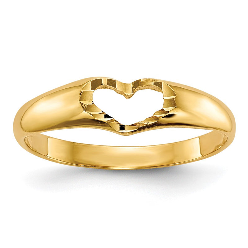 10K Yellow Gold Children'S Heart Ring