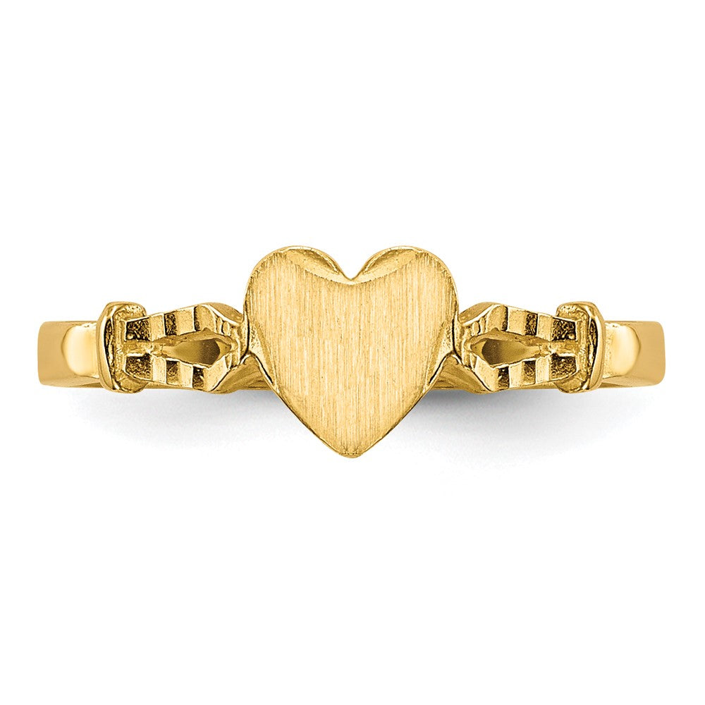 10K Yellow Gold Children'S Heart Ring