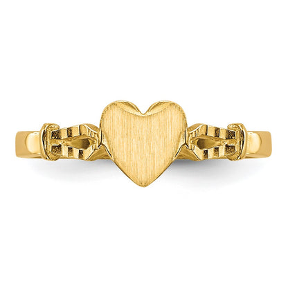 10K Yellow Gold Children'S Heart Ring