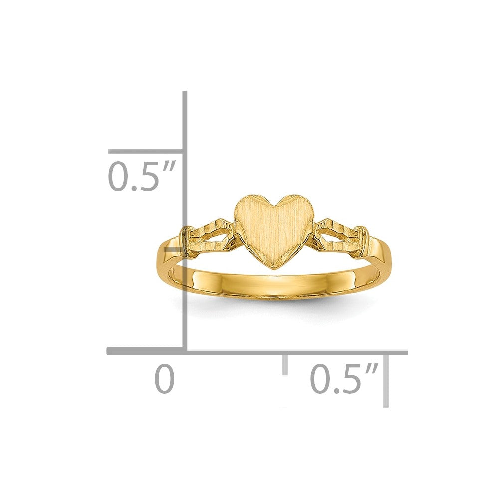 10K Yellow Gold Children'S Heart Ring