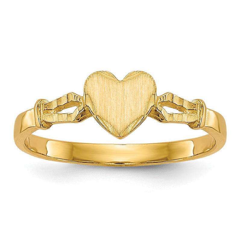 10K Yellow Gold Children'S Heart Ring