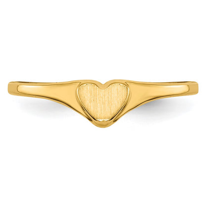 10K Yellow Gold Children'S Heart Ring