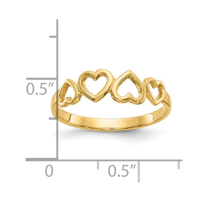 10K Yellow Gold 10K Heart Ring