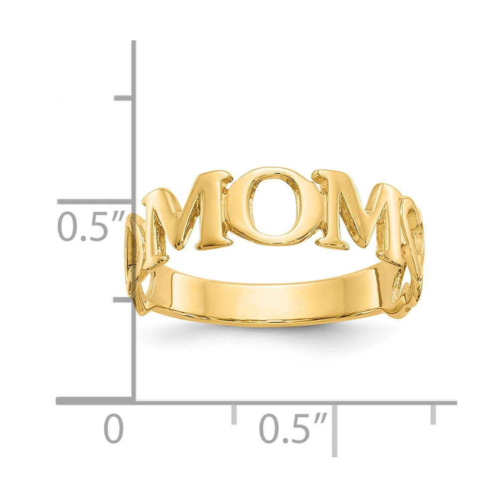 10K Yellow Gold 10K Polished Mom Ring