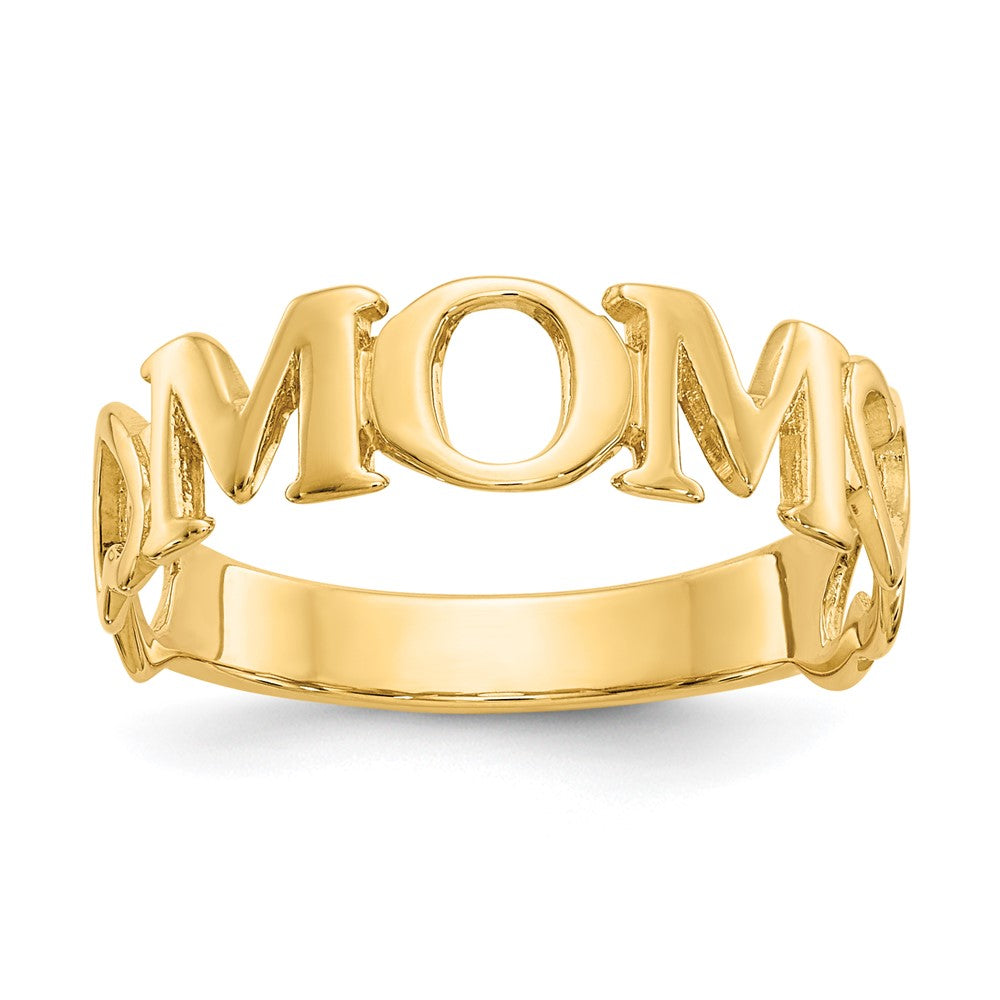 10K Yellow Gold 10K Polished Mom Ring