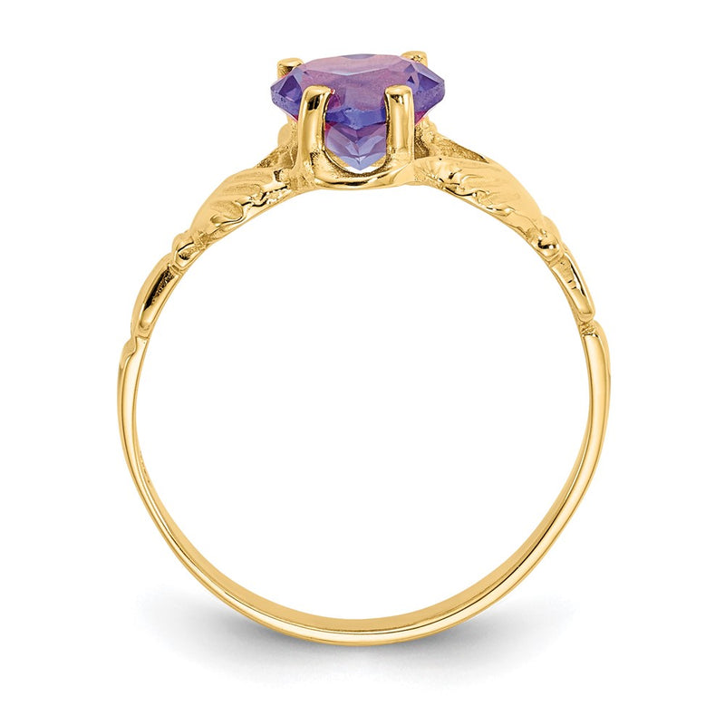 10K Yellow Gold June Birthstone Claddagh Ring