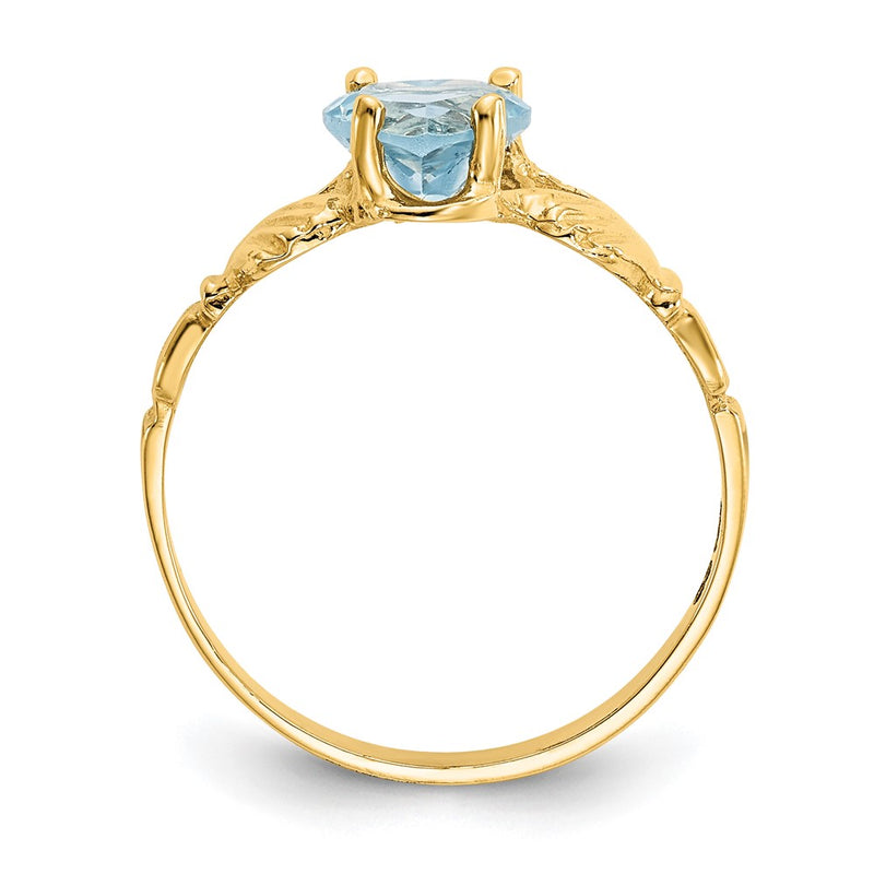 10K Yellow Gold December Birthstone Claddagh Ring