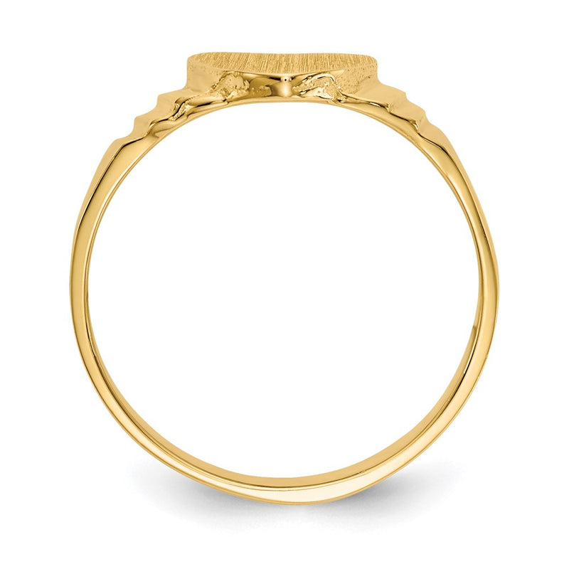 10K Yellow Gold 10K Satin Children'S Heart Signet Ring