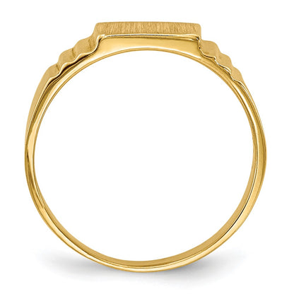10K Yellow Gold 10K Satin Rectangular Child'S Signet Ring