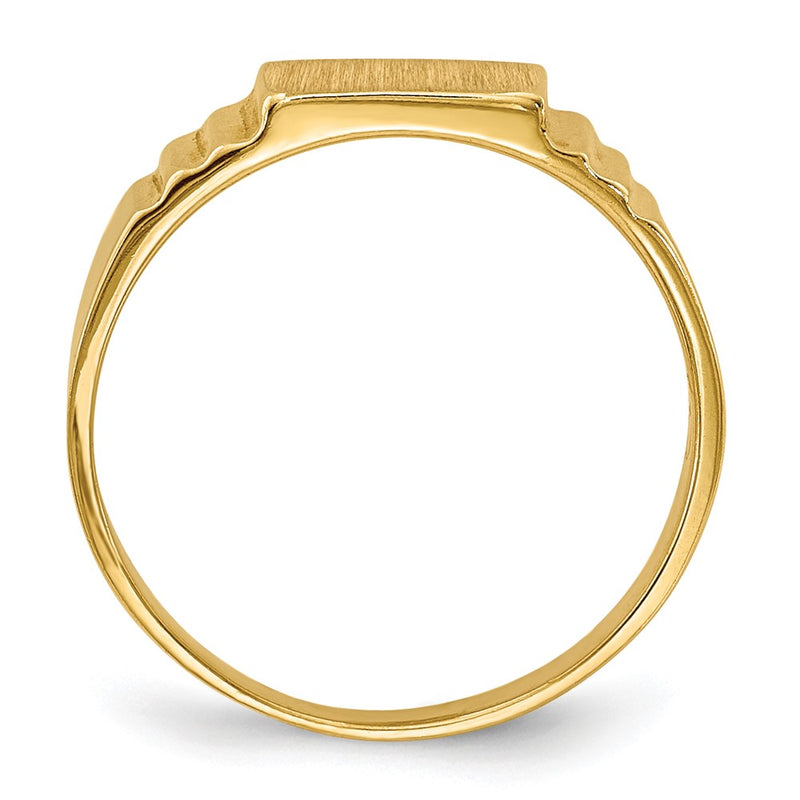 10K Yellow Gold 10K Satin Rectangular Child'S Signet Ring