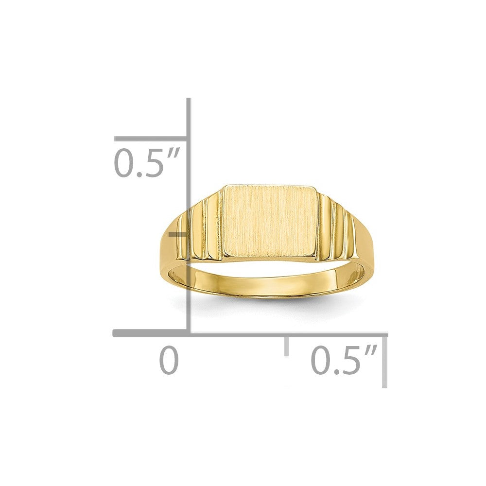 10K Yellow Gold 10K Satin Rectangular Child'S Signet Ring