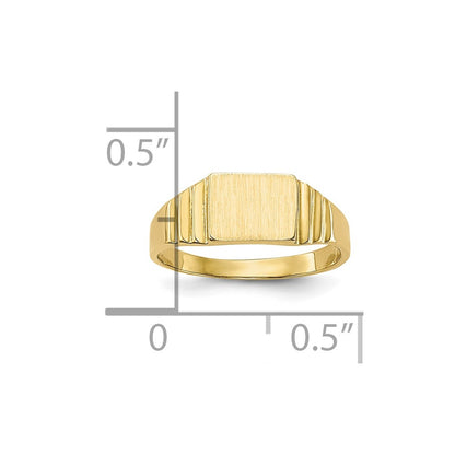 10K Yellow Gold 10K Satin Rectangular Child'S Signet Ring