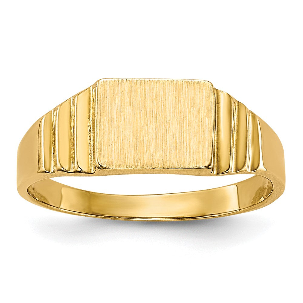 10K Yellow Gold 10K Satin Rectangular Child'S Signet Ring