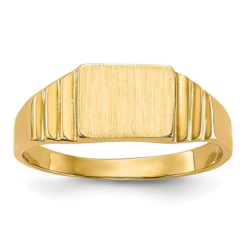 10K Yellow Gold 10K Satin Rectangular Child'S Signet Ring