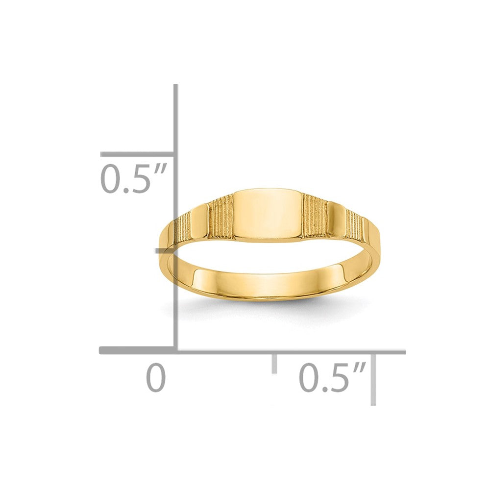 10K Yellow Gold 10K Polished Square Baby Signet Ring