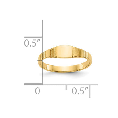 10K Yellow Gold 10K Polished Square Baby Signet Ring