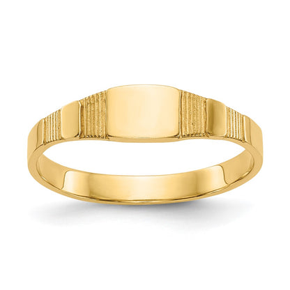 10K Yellow Gold 10K Polished Square Baby Signet Ring