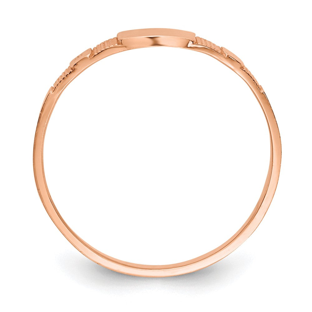10K Rose Gold 10K Polished Square Baby Signet Ring