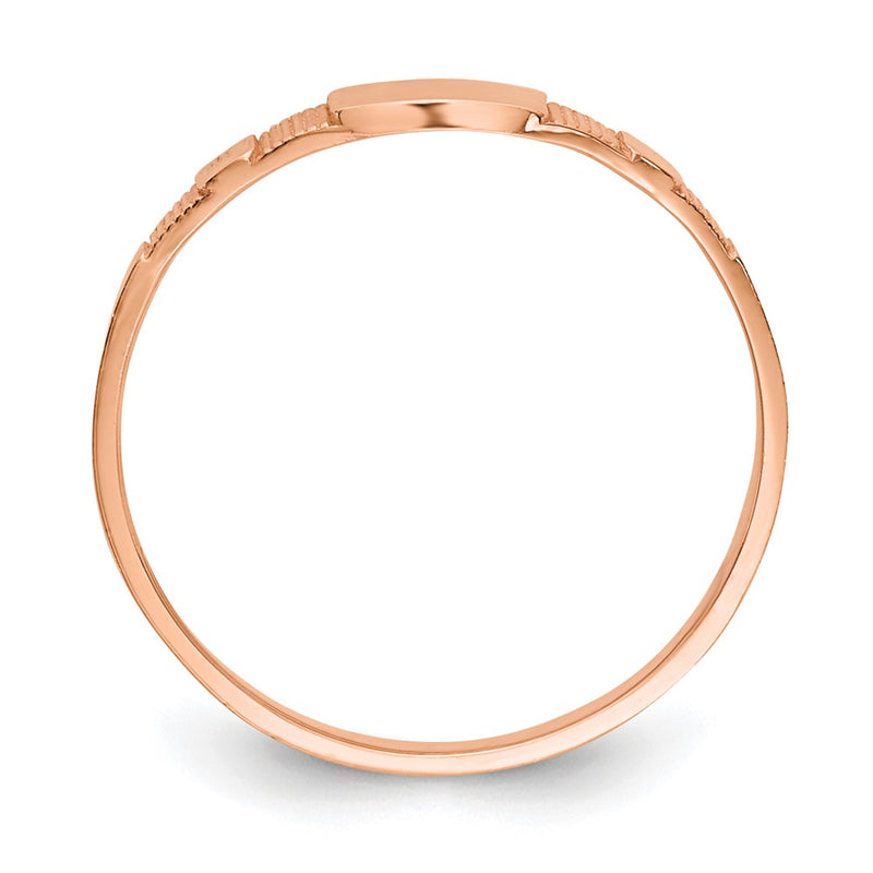 10K Rose Gold 10K Polished Square Baby Signet Ring
