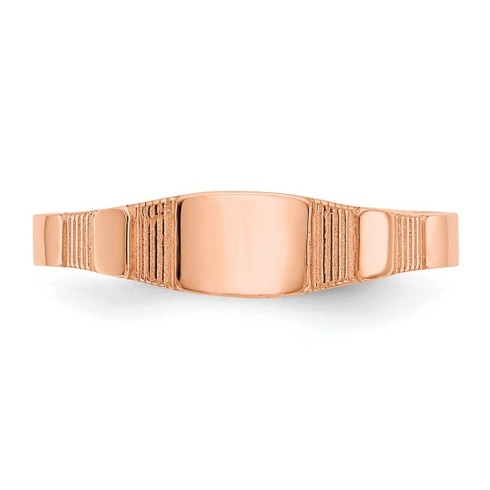 10K Rose Gold 10K Polished Square Baby Signet Ring