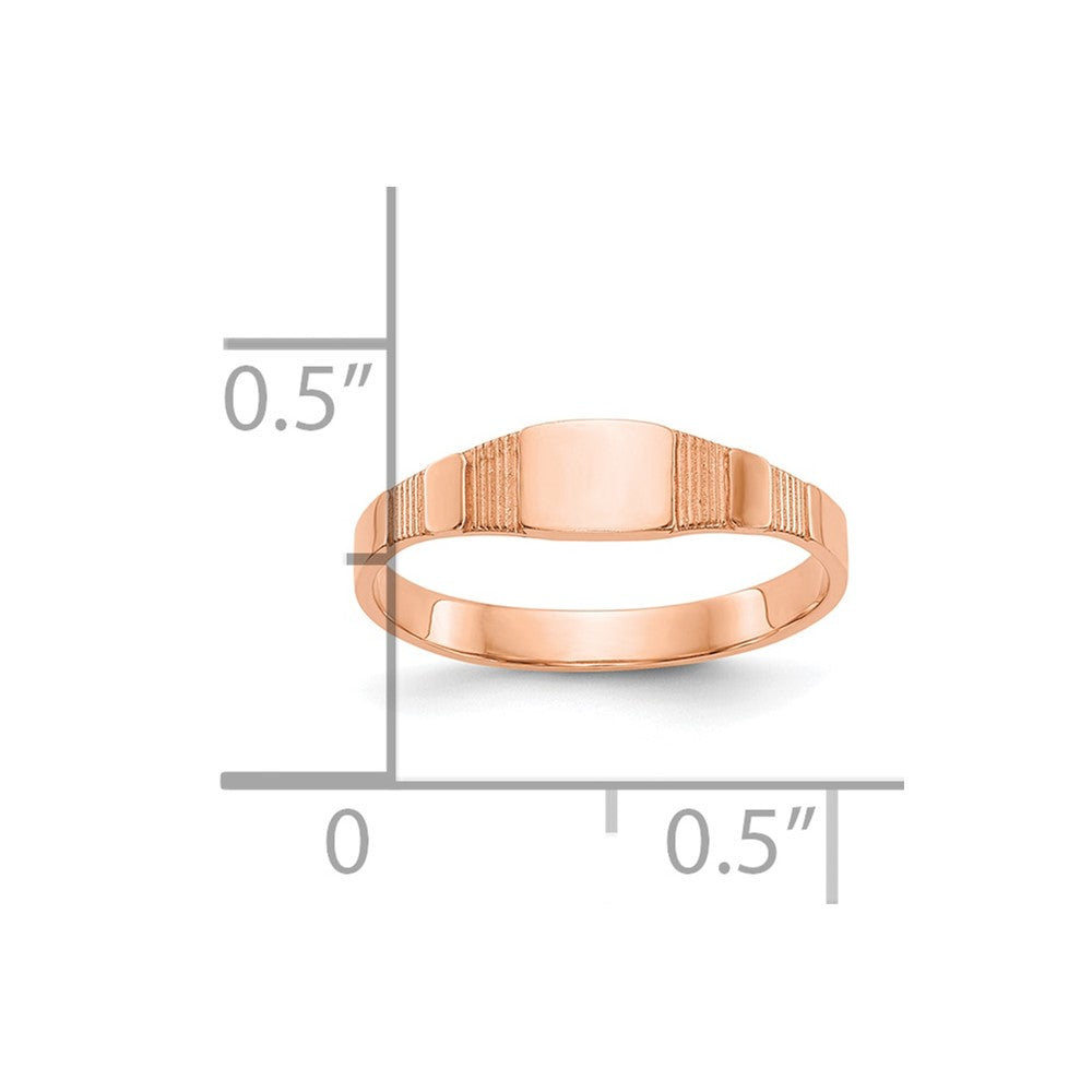 10K Rose Gold 10K Polished Square Baby Signet Ring