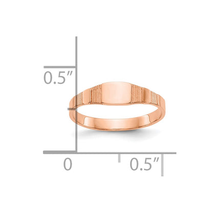 10K Rose Gold 10K Polished Square Baby Signet Ring