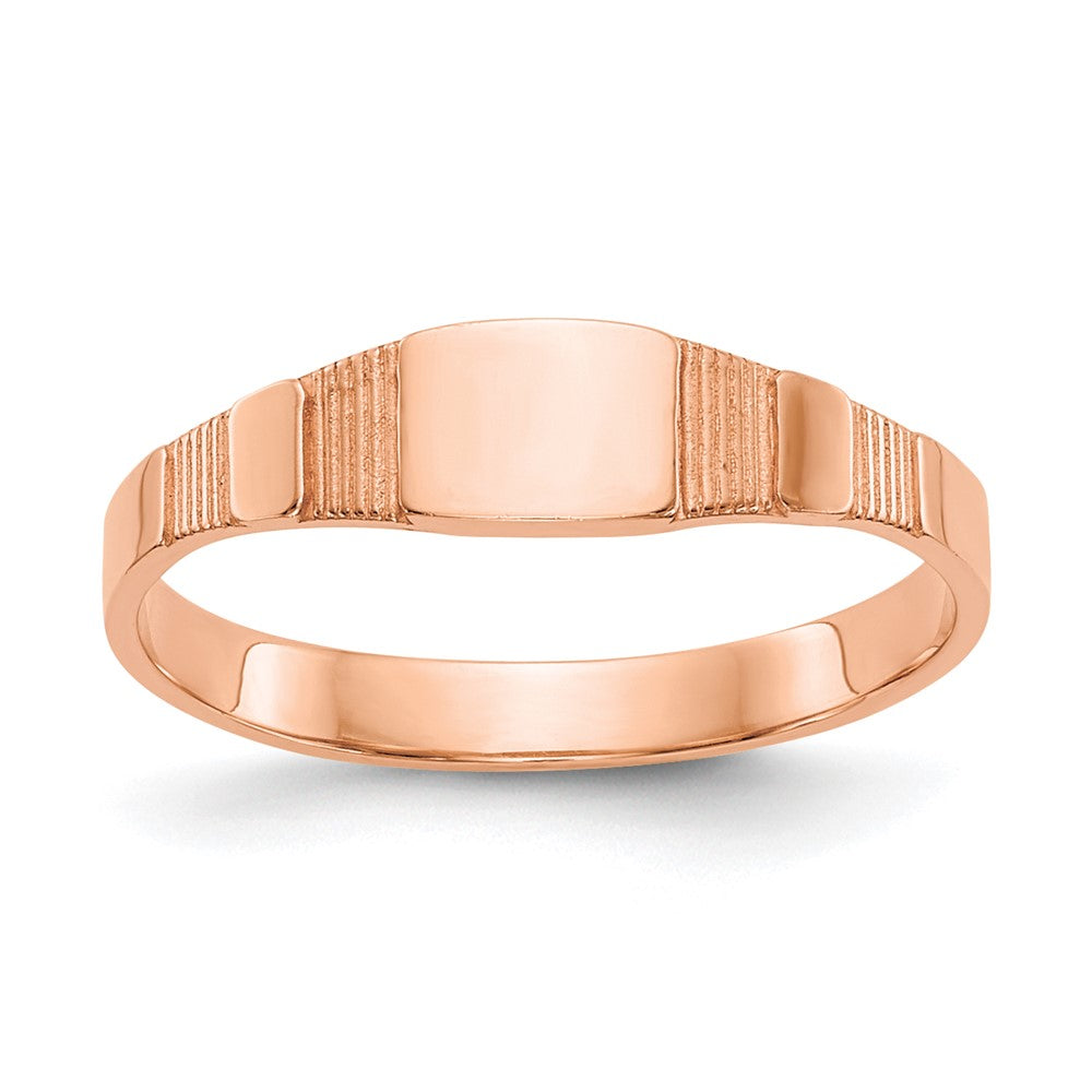10K Rose Gold 10K Polished Square Baby Signet Ring