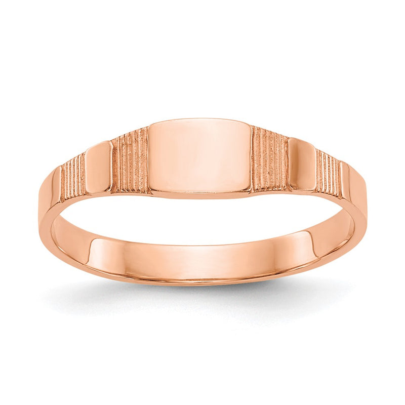 10K Rose Gold 10K Polished Square Baby Signet Ring