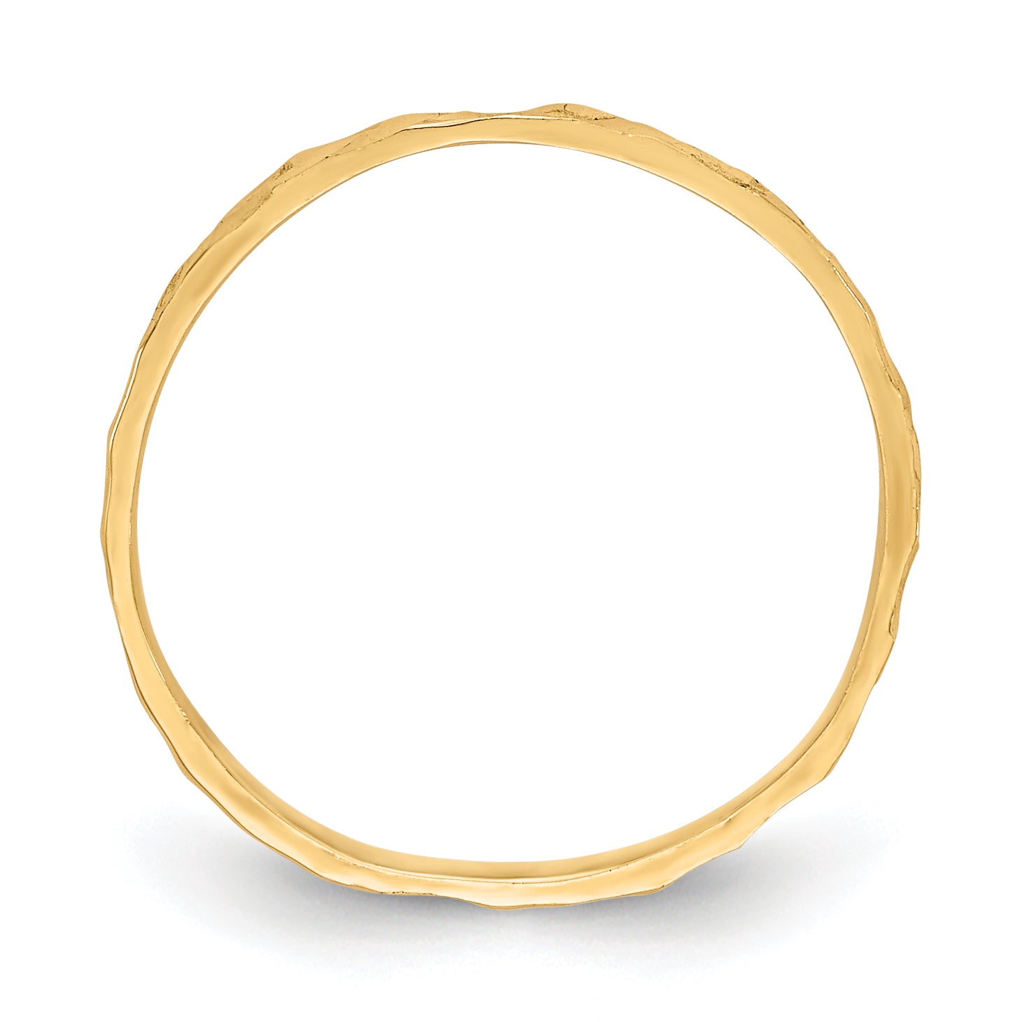 10K Yellow Gold 10K Diamond-Cut Zig-Zag Design Band Childs Ring