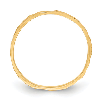 10K Yellow Gold 10K Diamond-Cut Zig-Zag Design Band Childs Ring