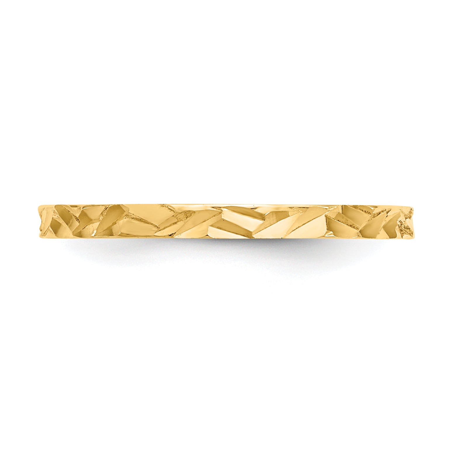 10K Yellow Gold 10K Diamond-Cut Zig-Zag Design Band Childs Ring