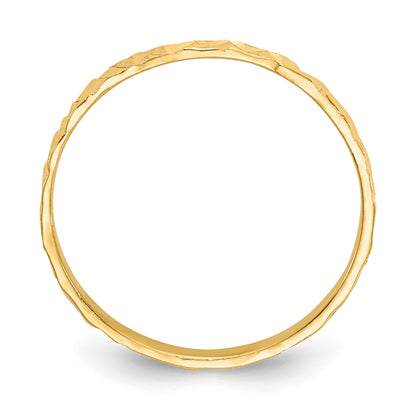 10K Yellow Gold 10K Diamond-Cut Design Band Childs Ring