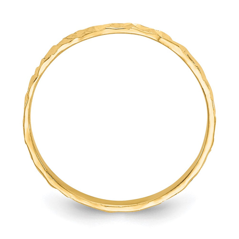 10K Yellow Gold 10K Diamond-Cut Design Band Childs Ring