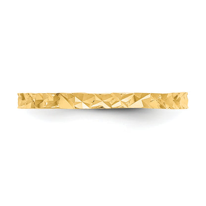 10K Yellow Gold 10K Diamond-Cut Design Band Childs Ring